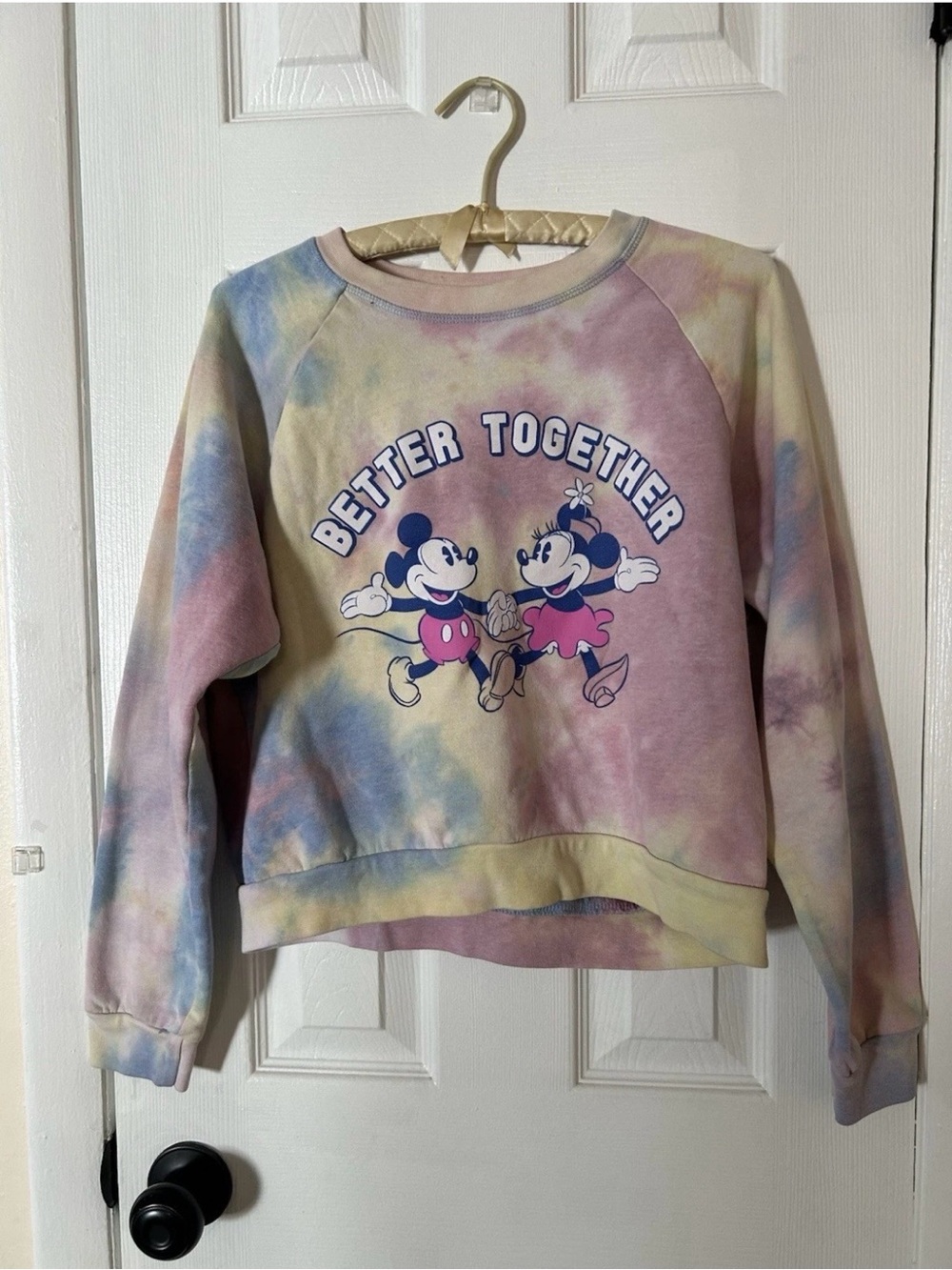 Disney Mickey & Minnie Better Together Pastel Tie Dye Sweatshirt L